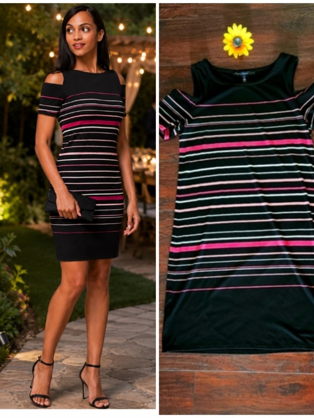 WHITE HOUSE BLACK MARKET CUTOFF SHOULDERS DRESS π